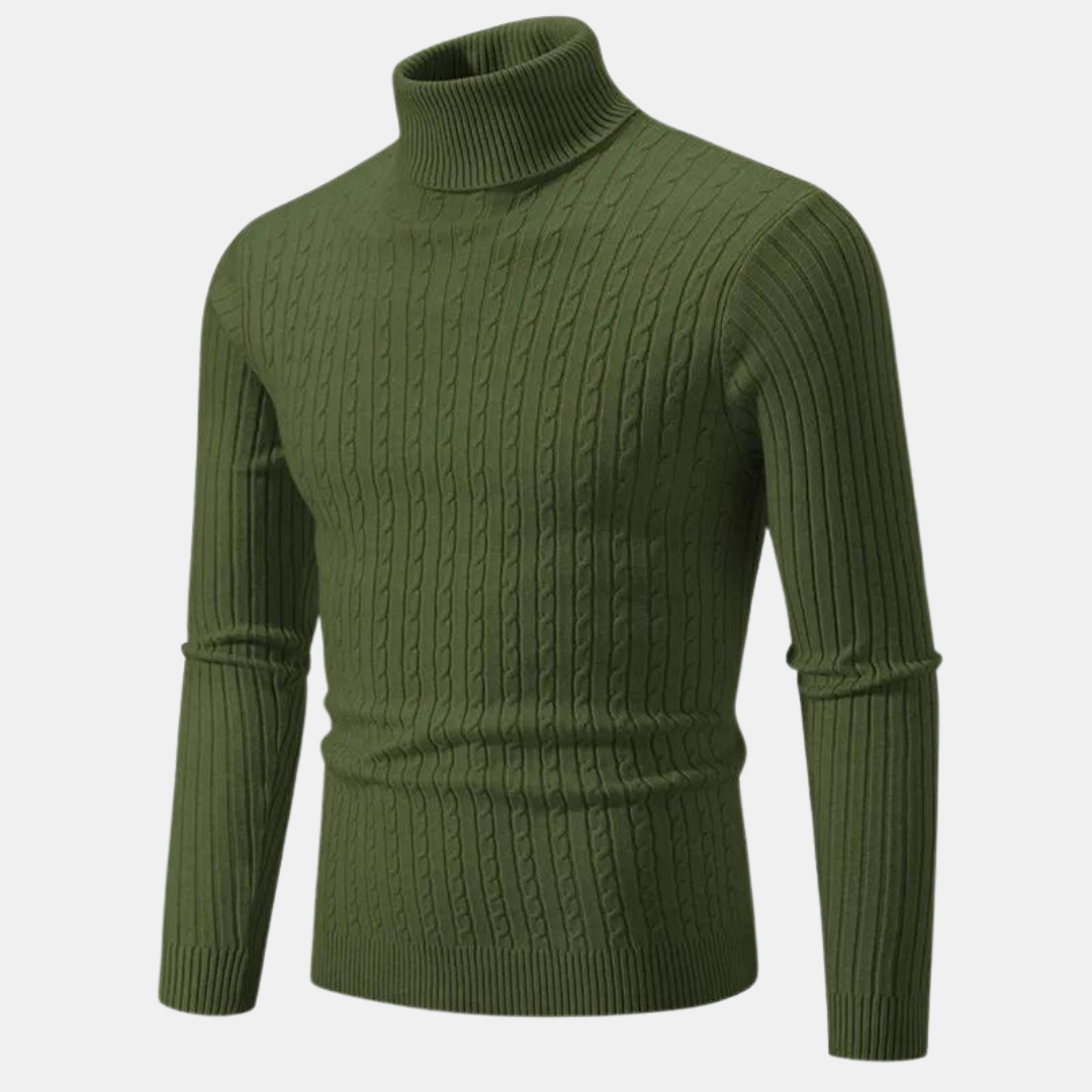 Pull col roulé homme – Pull classique en laine doux et chaud