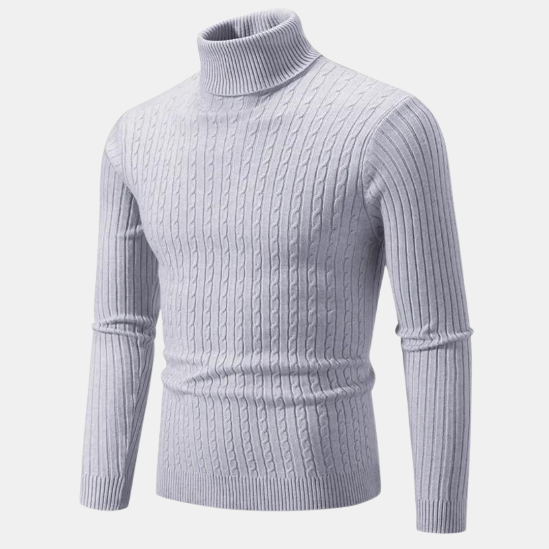 Pull col roulé homme – Pull classique en laine doux et chaud