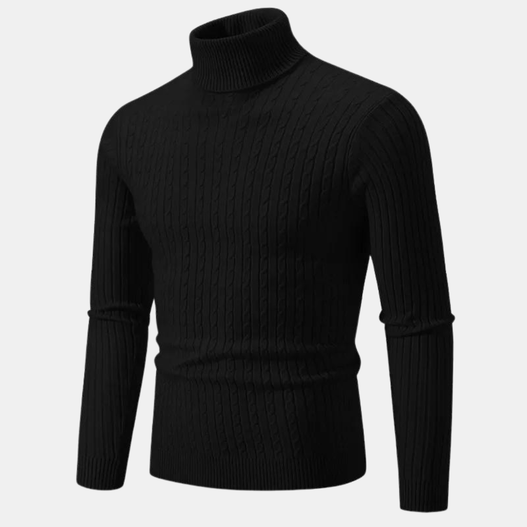 Pull col roulé homme – Pull classique en laine doux et chaud