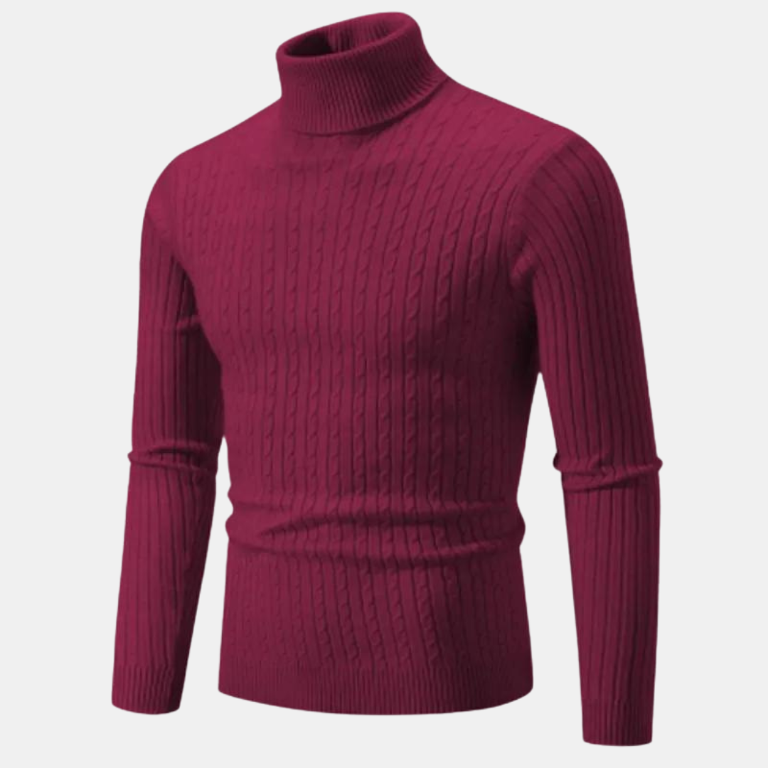 Pull col roulé homme – Pull classique en laine doux et chaud