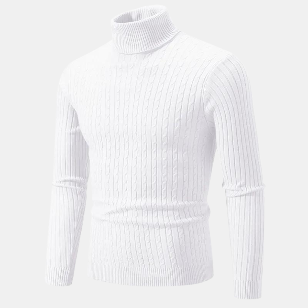 Pull col roulé homme – Pull classique en laine doux et chaud