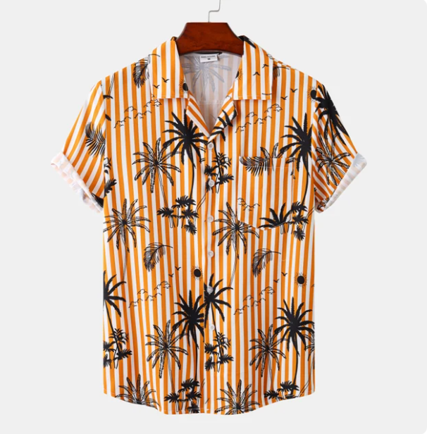 Chemise hawaïenne classique - Chemise été homme à motifs tropicaux et coupe décontractée