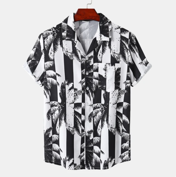 Chemise hawaïenne classique - Chemise été homme à motifs tropicaux et coupe décontractée