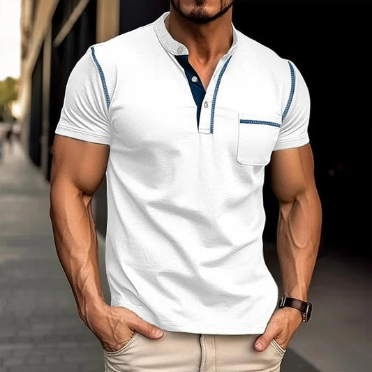 Polo d'été homme – T-shirt classique avec coutures modernes et design élégant