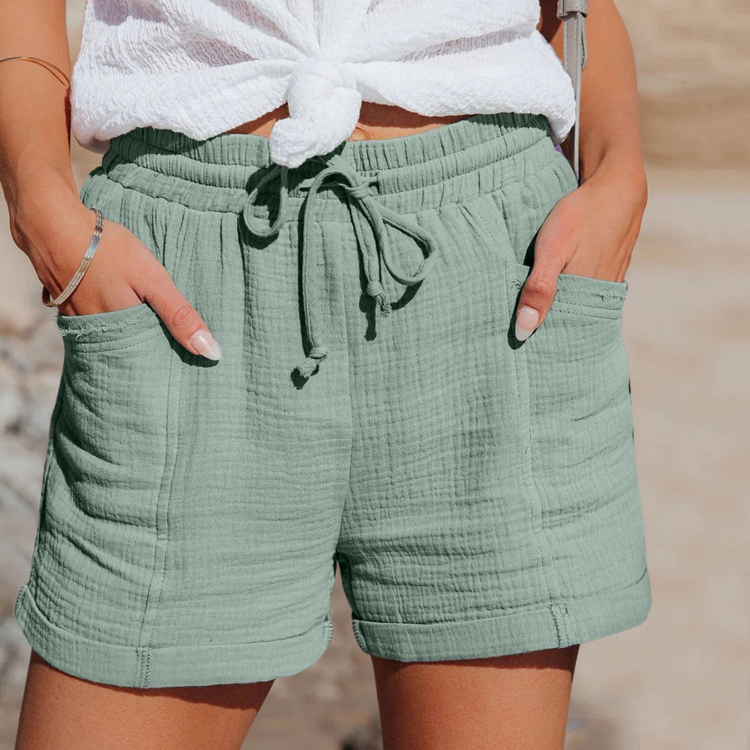 Shorts d'été femme – Pantalons courts décontractés en coton léger et tendance