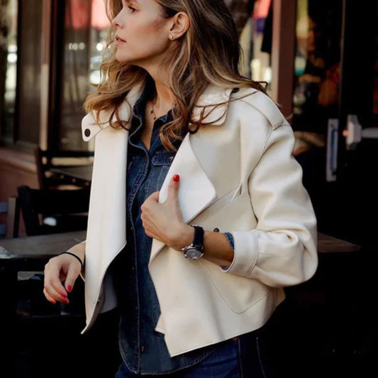 Veste en cuir femme – Veste décontractée élégante et tendance