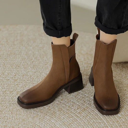 Bottines cuir femme - Chaussures décontractées élégantes et confortables