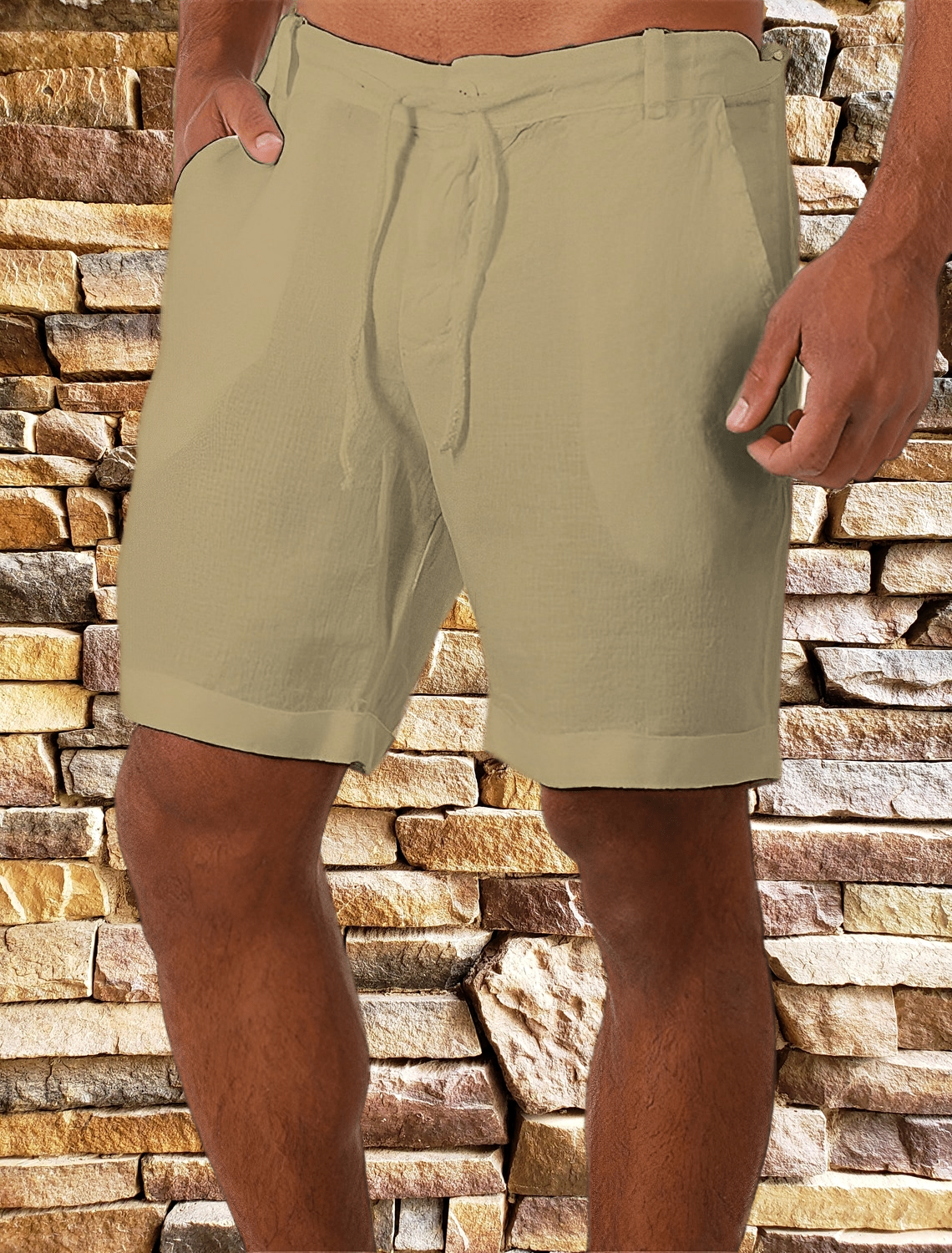 Shorts d'été homme – Shorts en lin décontractés et légers