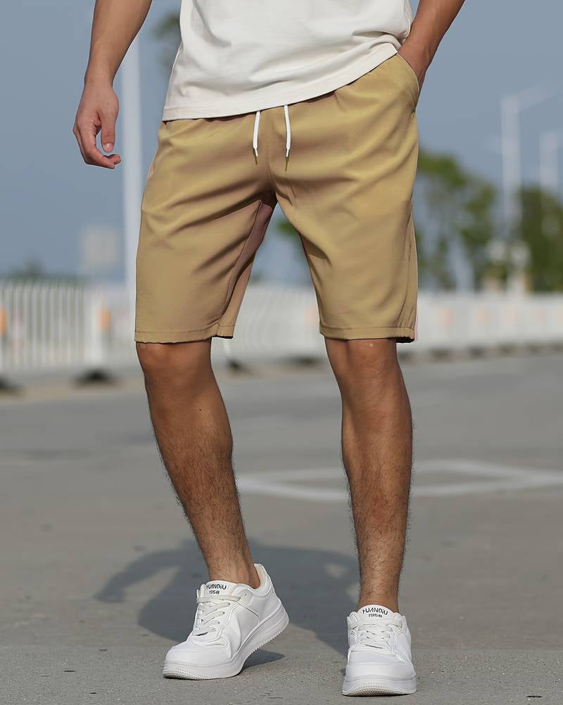 Shorts décontractés homme – Shorts avec cordon de serrage en tissu léger et confortable