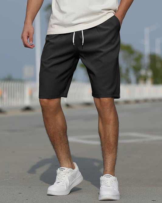 Shorts décontractés homme – Shorts avec cordon de serrage en tissu léger et confortable