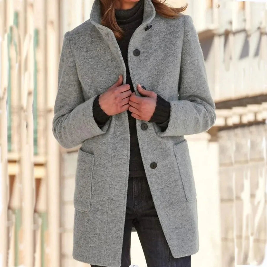 Manteau d'hiver femme – Manteau élégant décontracté en laine chaud