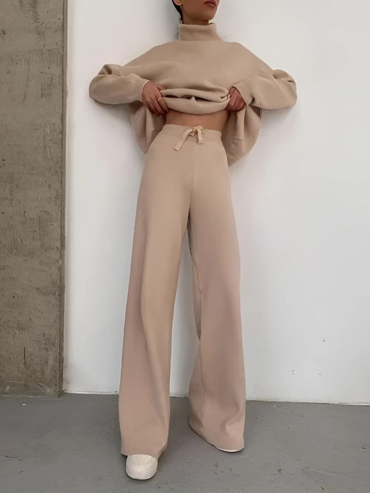 Pull décontracté femme – Ensemble chic et confortable avec pantalon Lilli