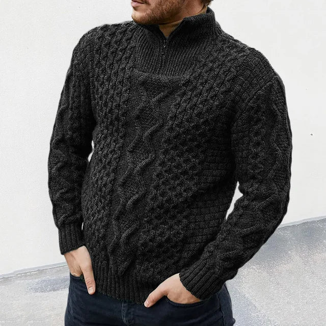 Pull col roulé homme – Pull décontracté en tricot doux et chaud