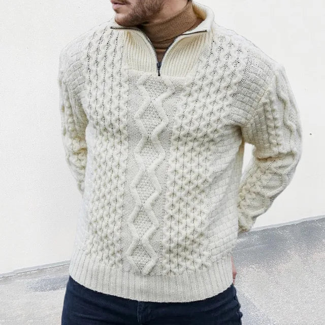 Pull col roulé homme – Pull décontracté en tricot doux et chaud