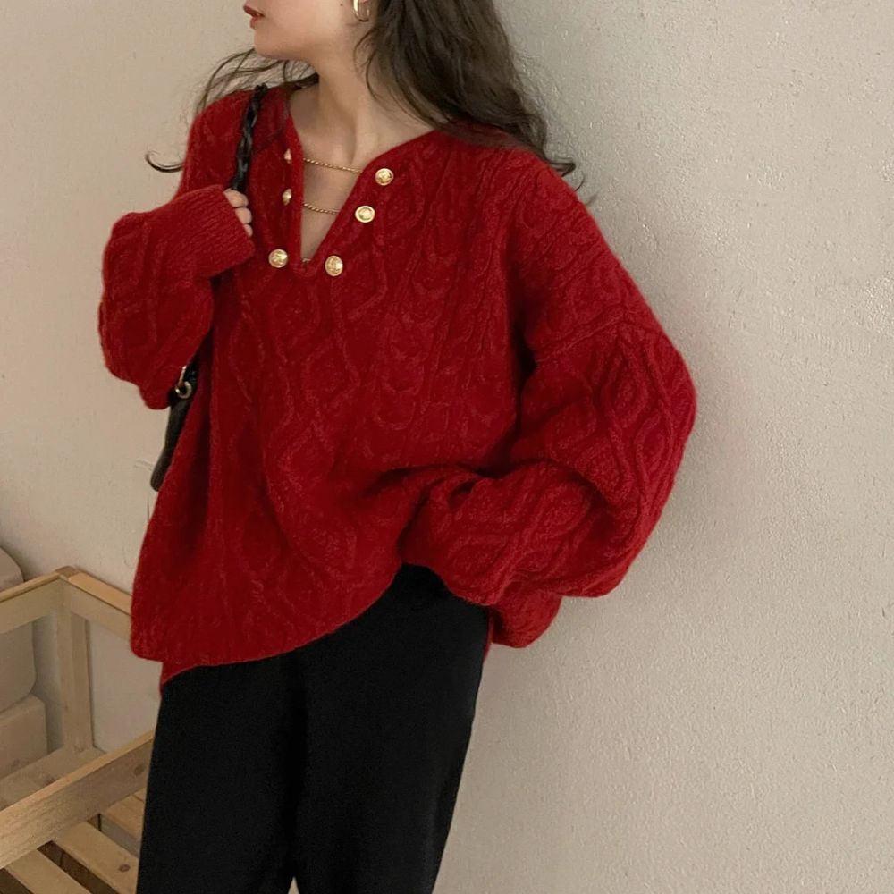 Pull d'hiver femme – Pull décontracté en laine doux et chaud