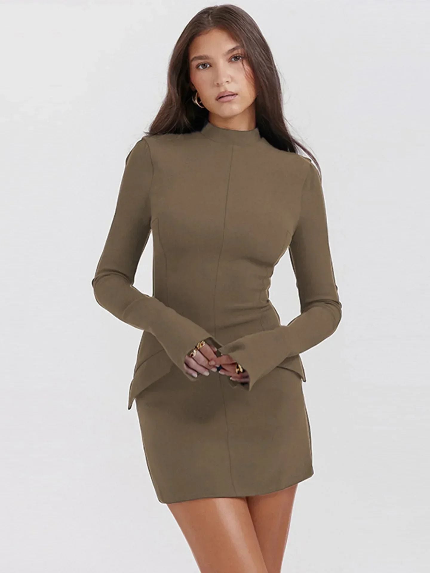 Robe pull décontractée femme – Robe chaude et confortable en tricot pour hiver