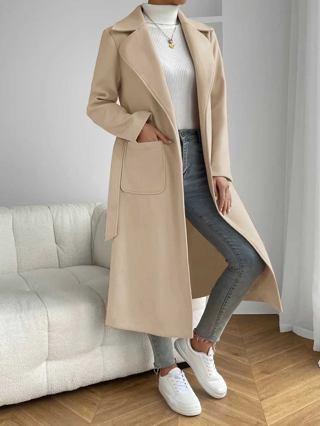 Manteau d'hiver femme – Manteau long chaud et élégant pour le froid