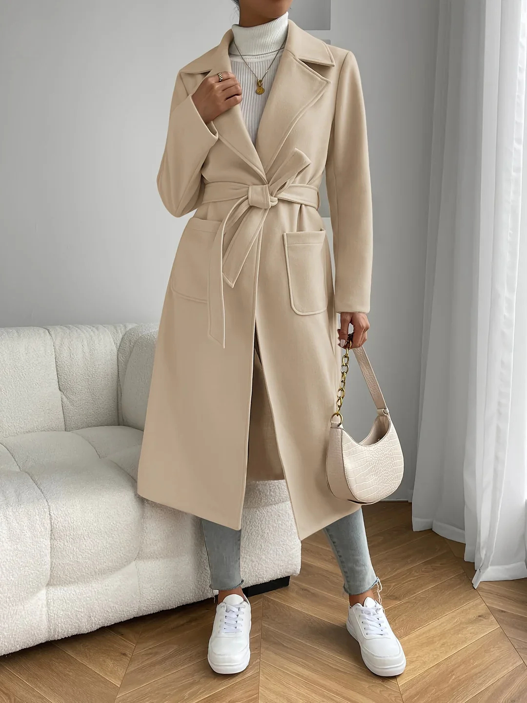 Manteau d'hiver femme – Manteau long chaud et élégant pour le froid