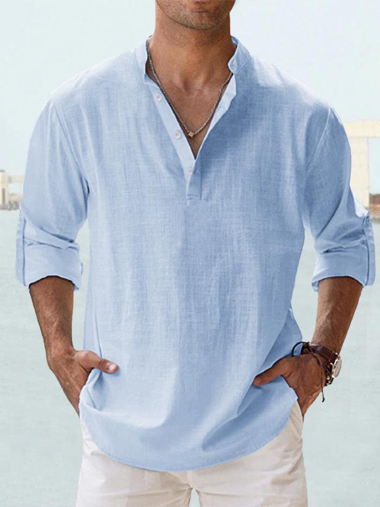 Chemise d'été homme – Chemise en lin légère et confortable pour les journées chaudes