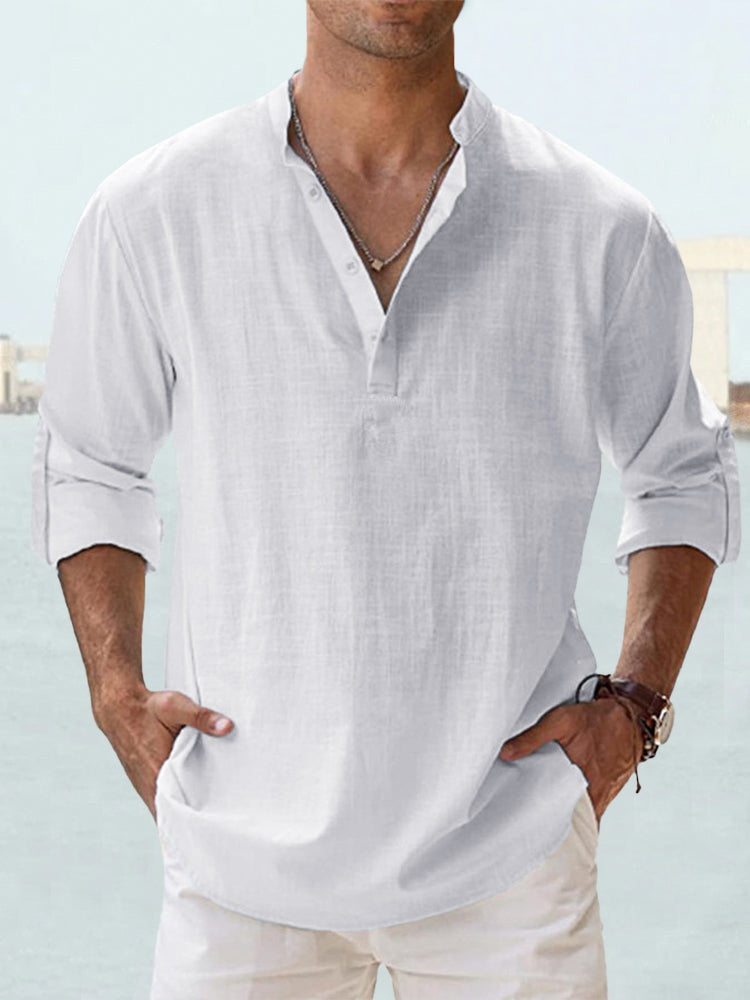 Chemise d'été homme – Chemise en lin légère et confortable pour les journées chaudes