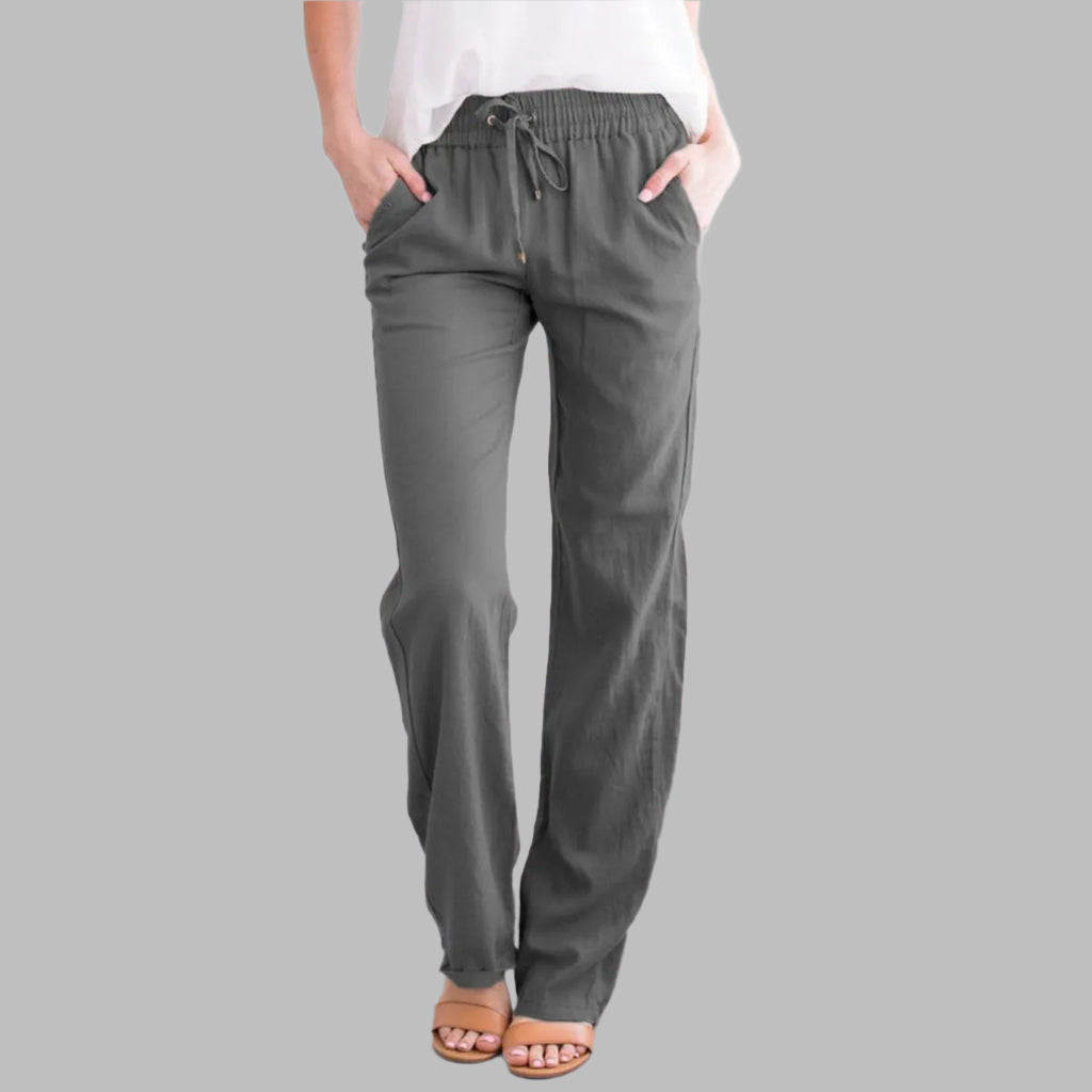 Pantalon léger femme – Pantalon en coton-lin chic et confortable