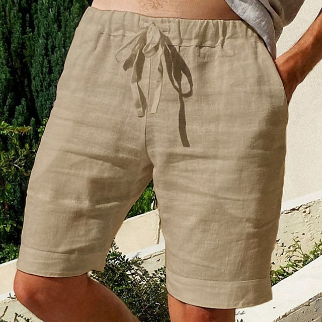 Shorts d'été lin homme – Shorts décontractés légers et confortables