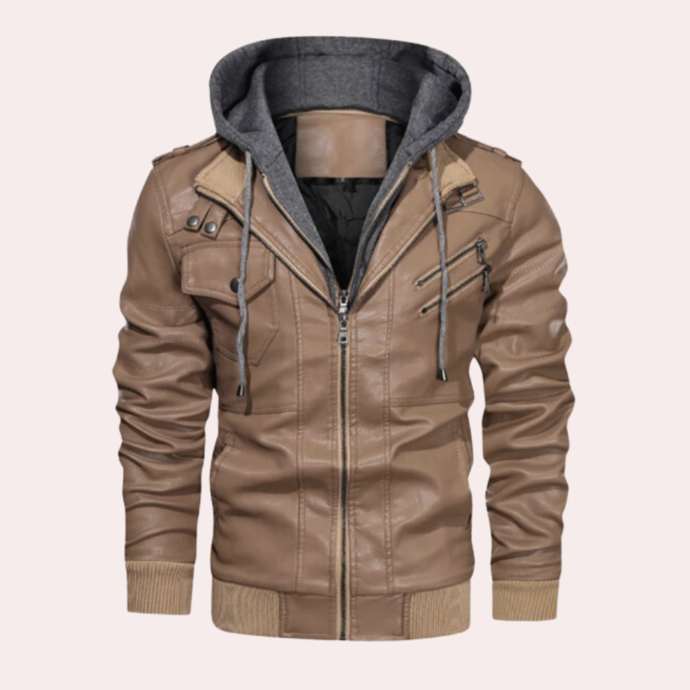 Veste d'hiver cuir luxe – Manteau chaud élégant pour homme