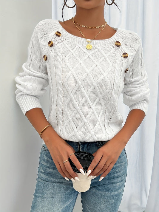 Pull en tricot hiver – Pull luxueux et confortable pour femme