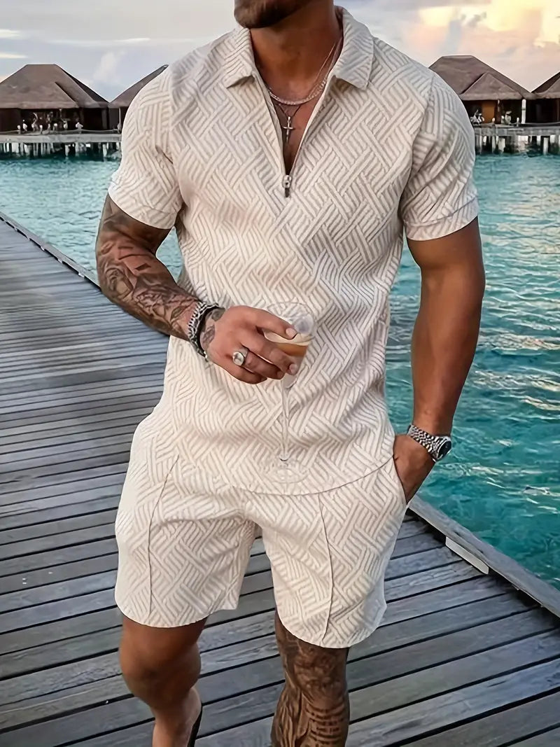 Chemise et shorts d'été homme – Ensemble élégant en tissu léger et confortable