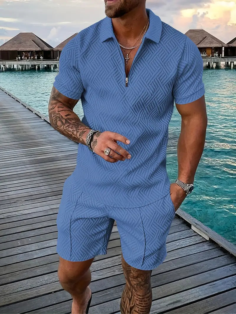 Chemise et shorts d'été homme – Ensemble élégant en tissu léger et confortable