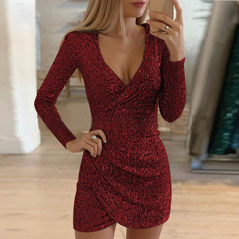 Robe de soirée femme – Mini-robe glitter élégante pour occasions spéciales