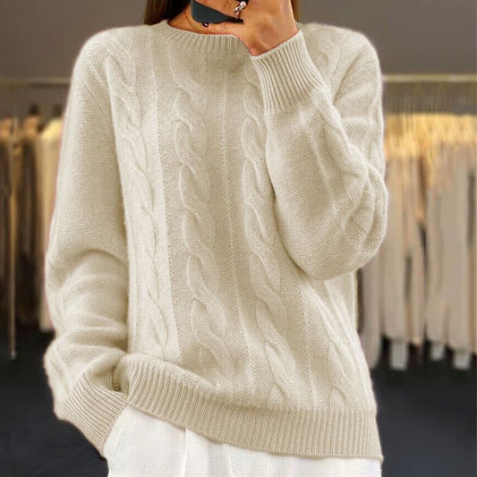 Pull en tricot chaud femme – Pull moderne et confortable en laine pour hiver