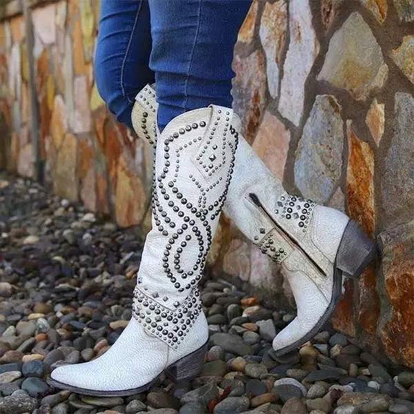 Bottes hautes femme – Bottes tendance en cuir pour mode automne