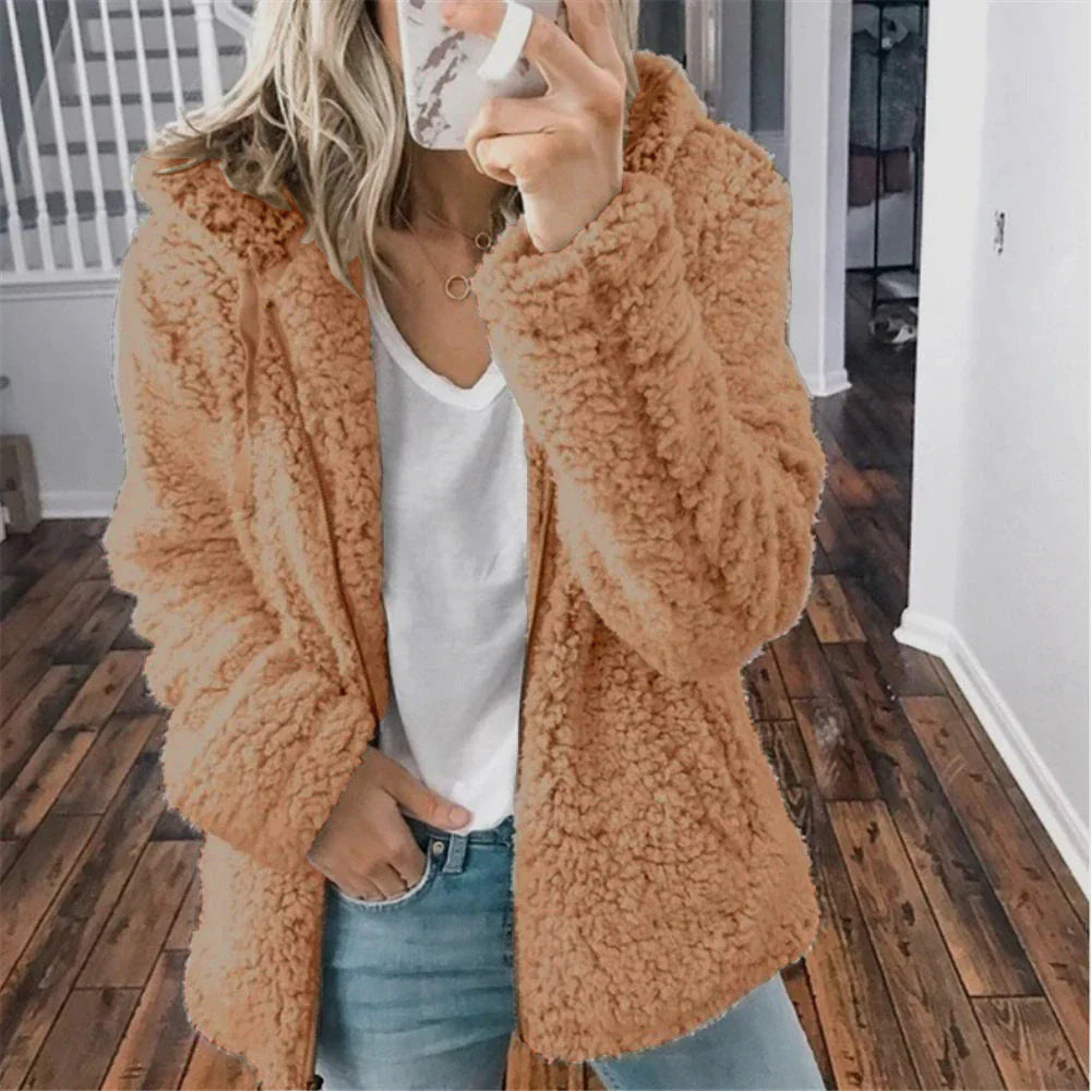 Veste en peluche femme – Veste tendance douce et chaude pour l'hiver