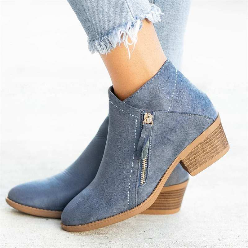 Bottines d'hiver femme – Chaussures à la mode en cuir chaud et confortables