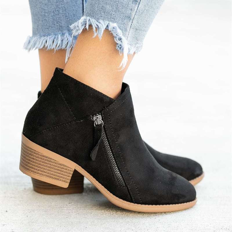 Bottines d'hiver femme – Chaussures à la mode en cuir chaud et confortables