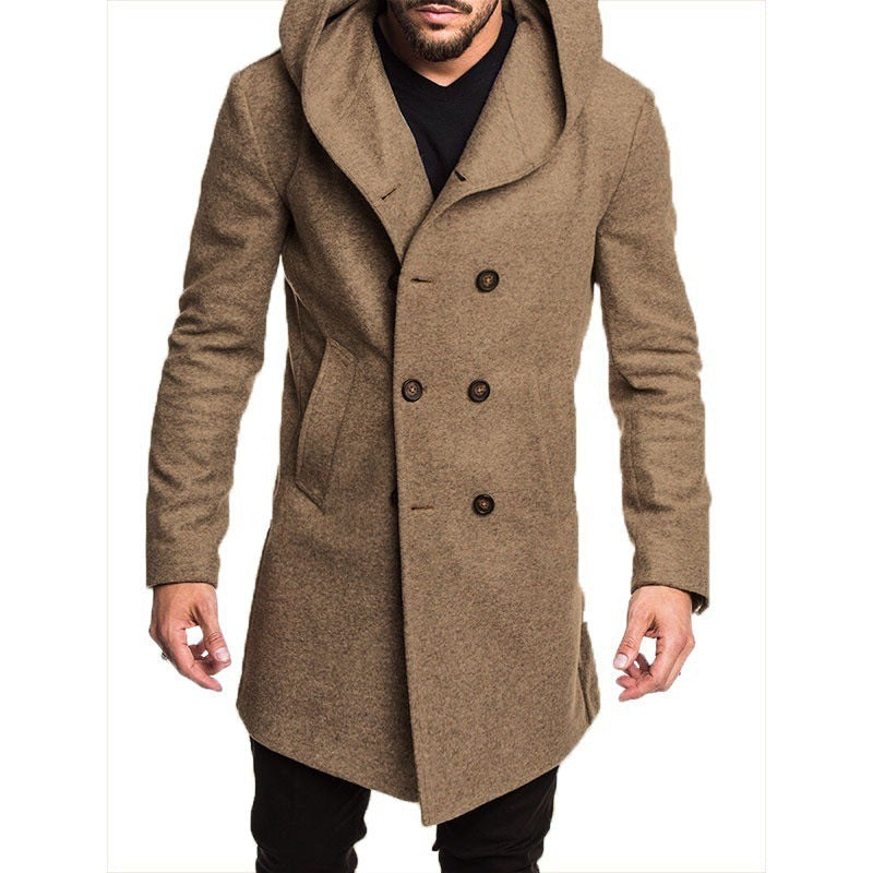 Manteau en laine homme – Veste à capuche chaude et élégante