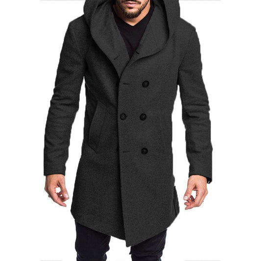 Manteau en laine homme – Veste à capuche chaude et élégante