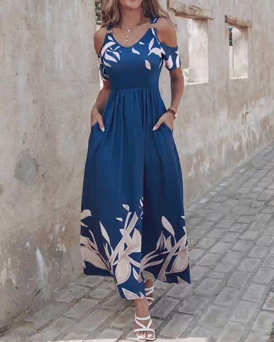 Robe d'été femme – Robe off-shoulder élégante et fluide