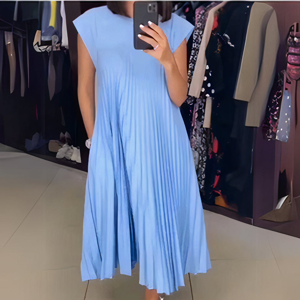 Robe d'été chic plissée – Robe fluide à coupe flatteuse pour femme