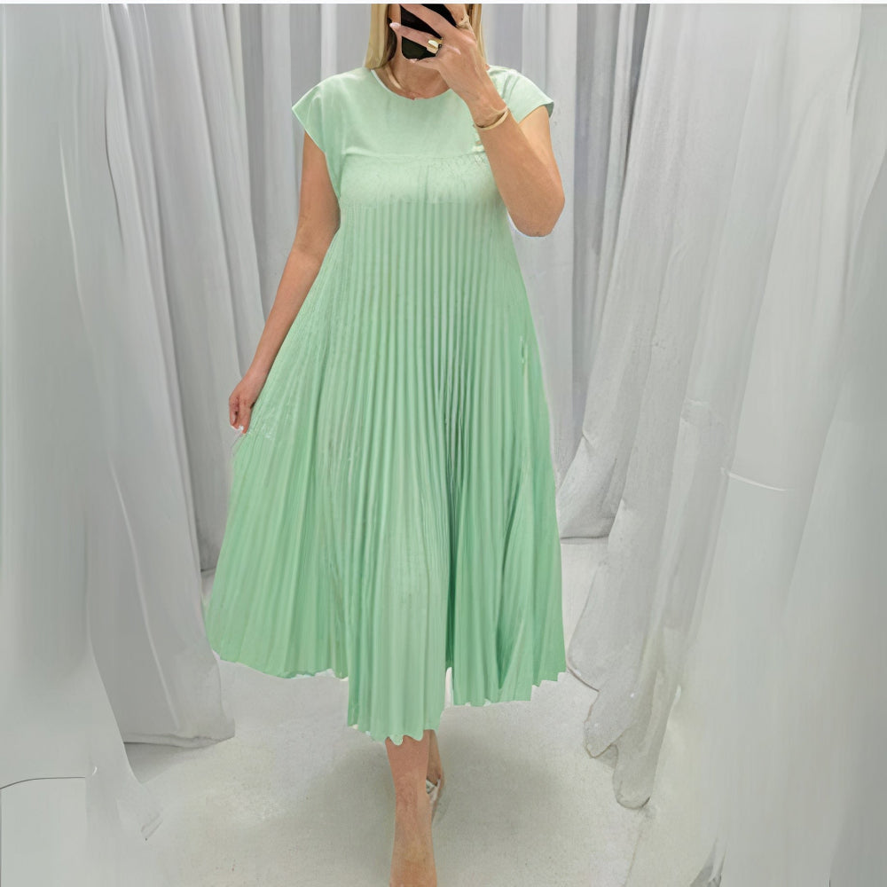 Robe d'été chic plissée – Robe fluide à coupe flatteuse pour femme