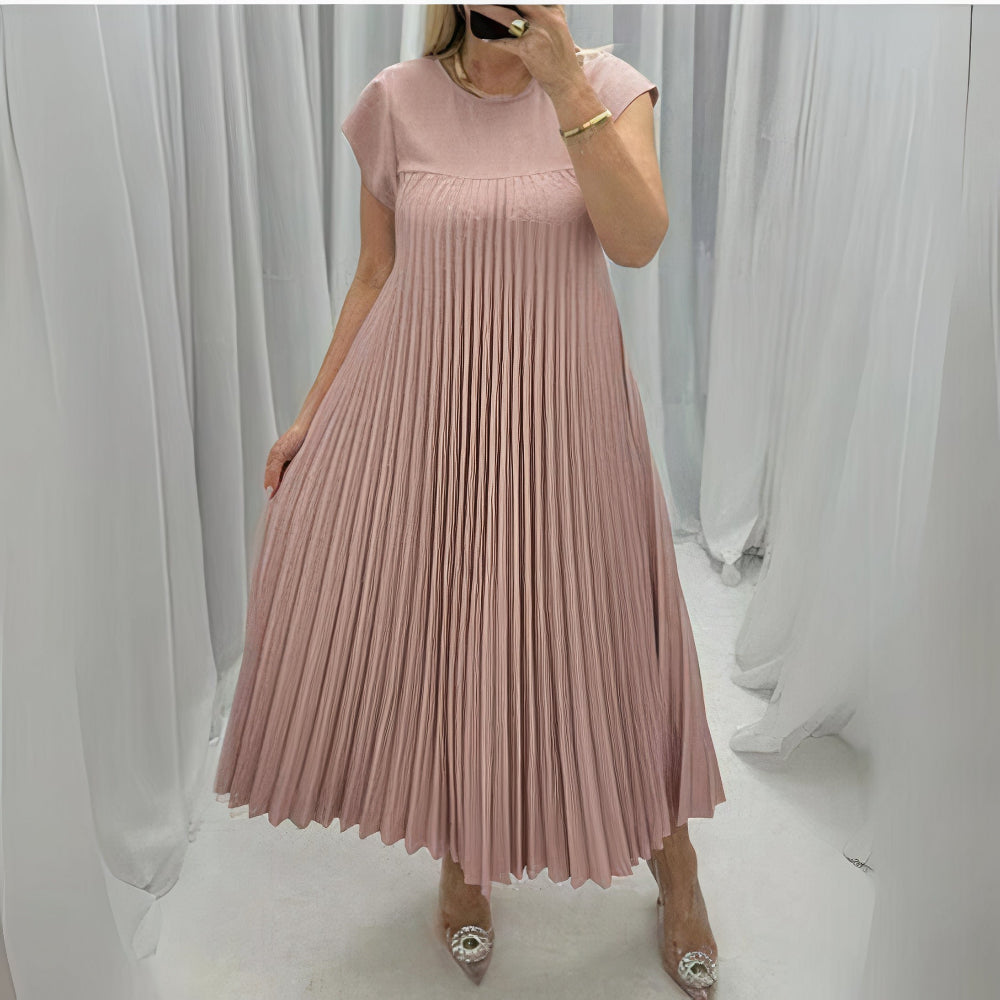 Robe d'été chic plissée – Robe fluide à coupe flatteuse pour femme