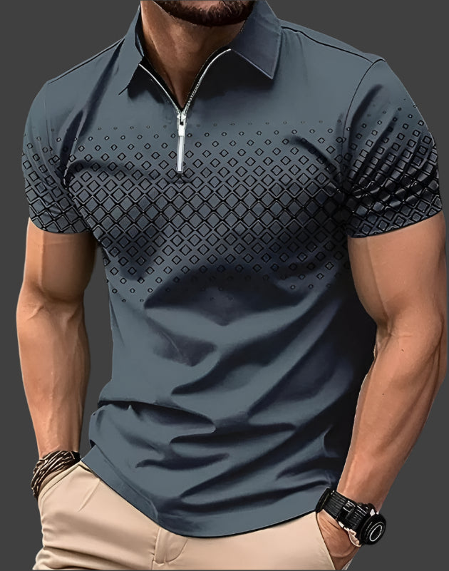 Polo homme à motifs losanges – T-shirt élégant en coton pour look décontracté