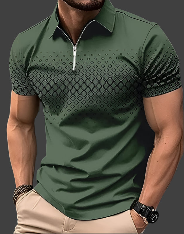 Polo homme à motifs losanges – T-shirt élégant en coton pour look décontracté