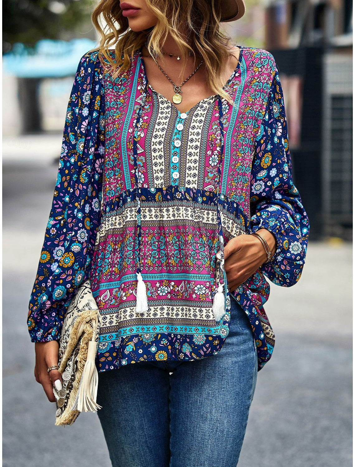 Blouse d'été femme – Élégante blouse boho légère et fluide