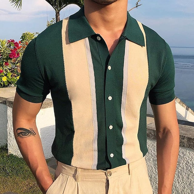 Chemise d'été homme - T-shirt tricot léger et confortable