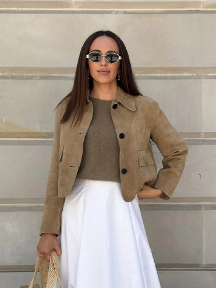 Veste femme élégante – Veste simple chic en tissu léger pour toutes occasions