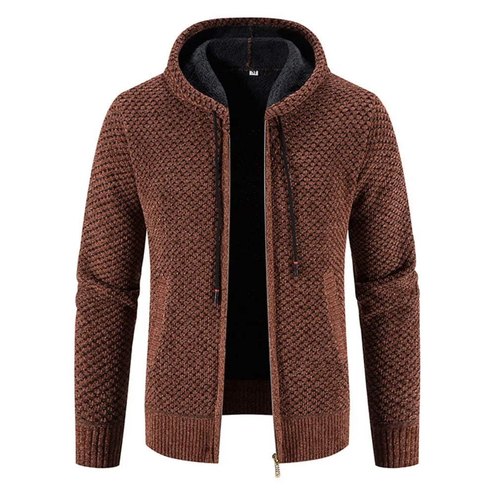 Veste en tricot homme – Pull à capuche haut de gamme et confortable