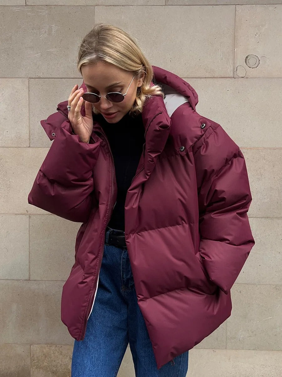 Veste femme avec capuche – Manteau rembourré chaud et stylé