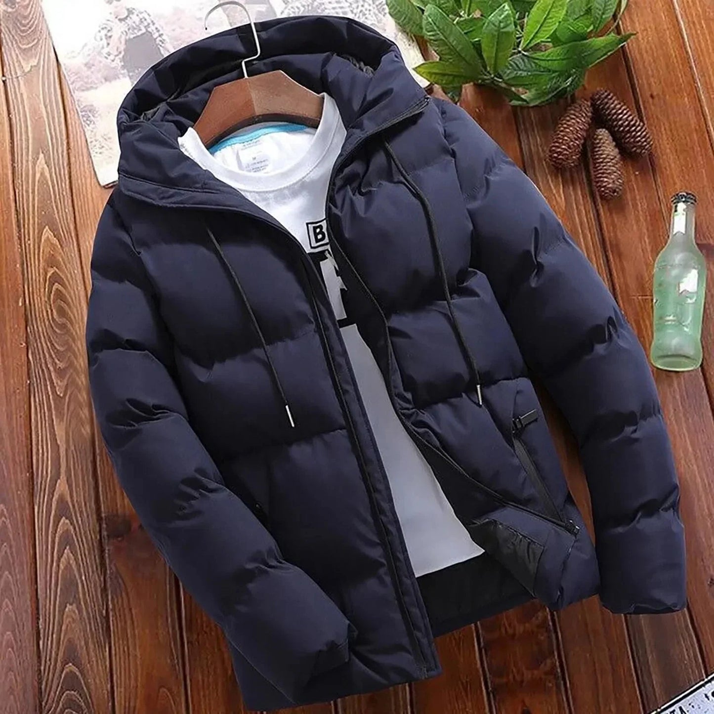 Manteau d'hiver homme – Veste décontractée avec capuche chaude et confortable